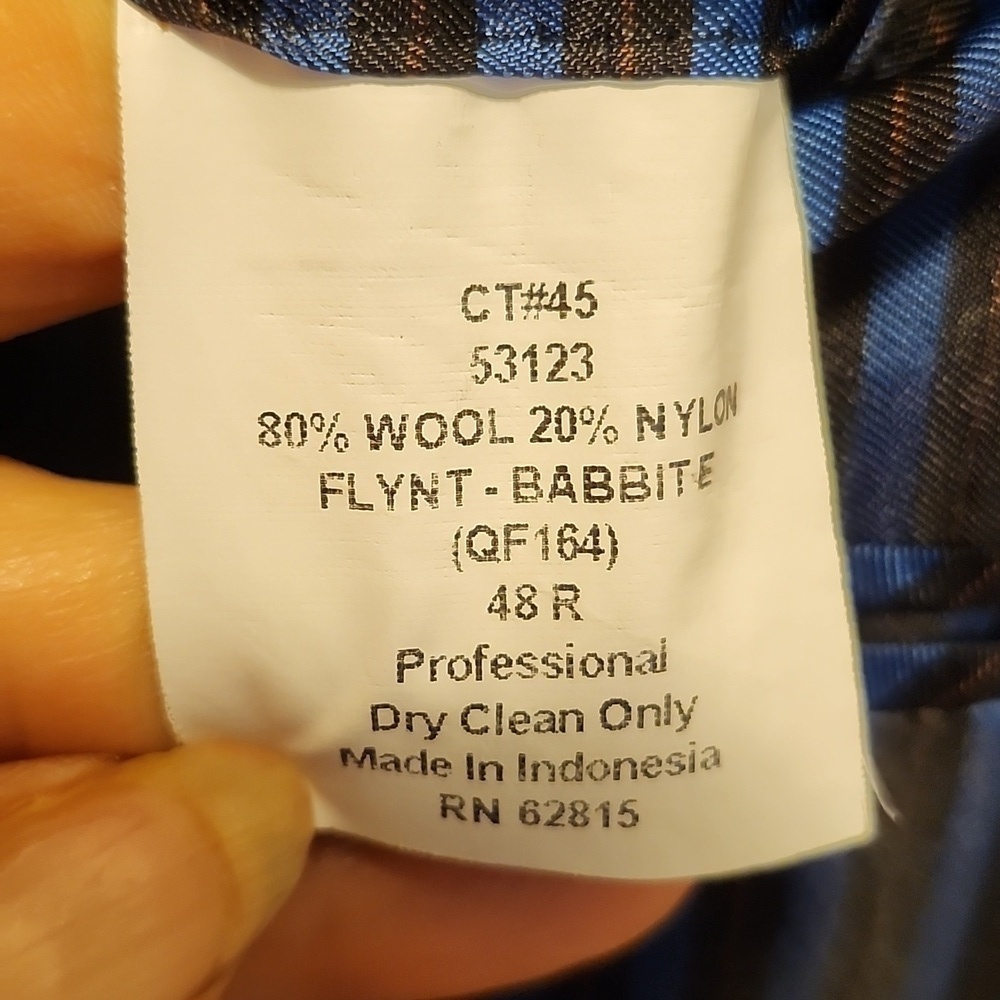 Flynt Blazer Mens 48L Navy Wool Elbow Patch Sport Coat - Picture 7 of 8
